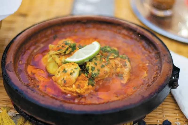 Räkgryta med lime i lerkruka